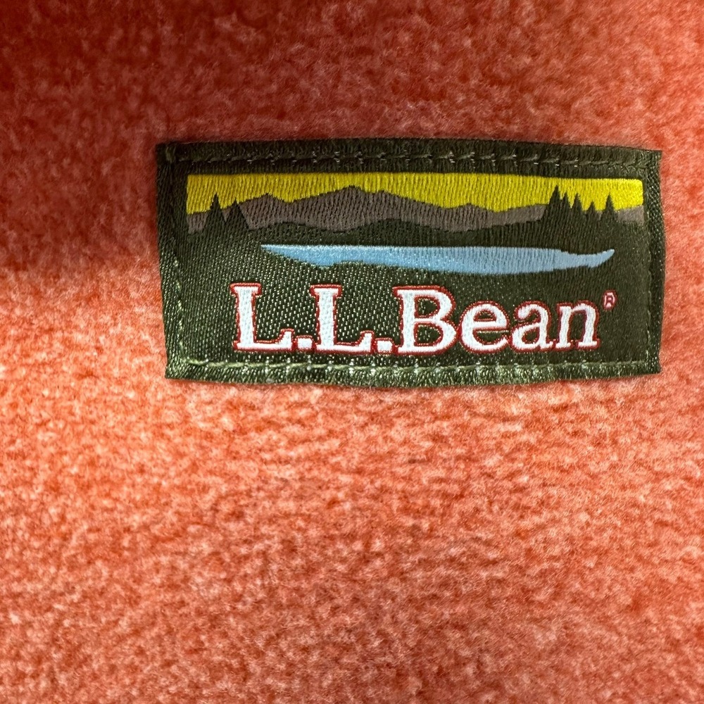 LL Bean Vest Womens XS Orange Sweater Fleece Full Zip 504675 Mock Neck Outdoor - Picture 2 of 11
